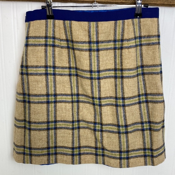 Boden Plaid Tweed Wool Skirt British Tweed by Moon - Picture 6 of 9